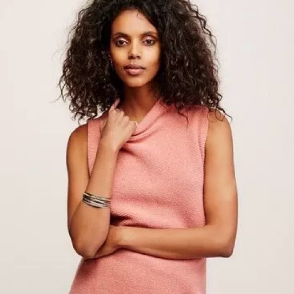 Free People Smokey Peach Textured Isla Ottoman Tunic Size S